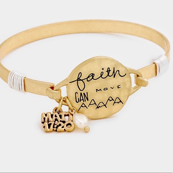 Owls Nest Jewelry Jewelry - Brand New Faith Can Move Mountains Hook Bracelet